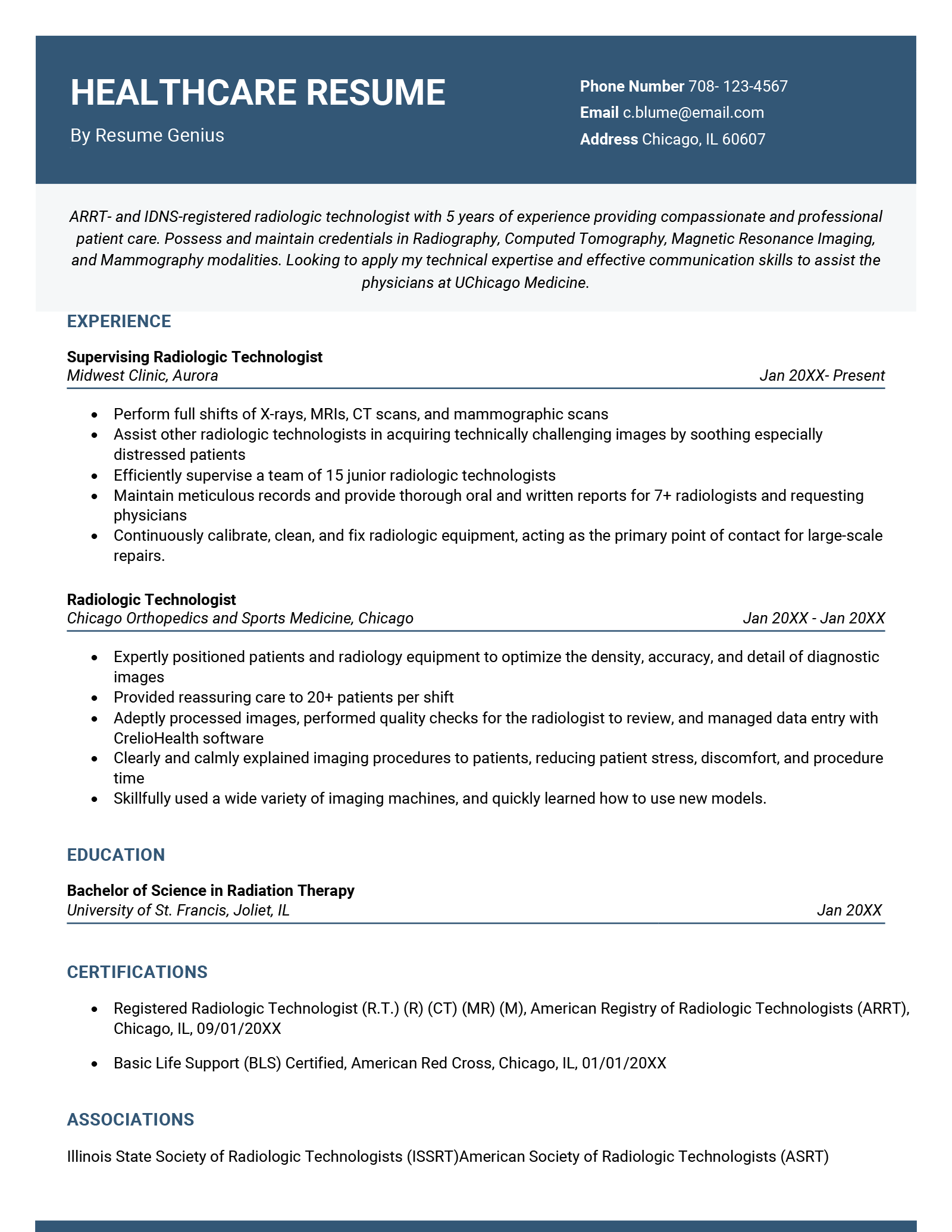 Healthcare Resume